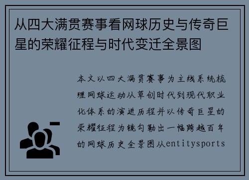 从四大满贯赛事看网球历史与传奇巨星的荣耀征程与时代变迁全景图 从四大满贯赛事看网球历史与传奇巨星的荣耀征程与时代变迁全景图